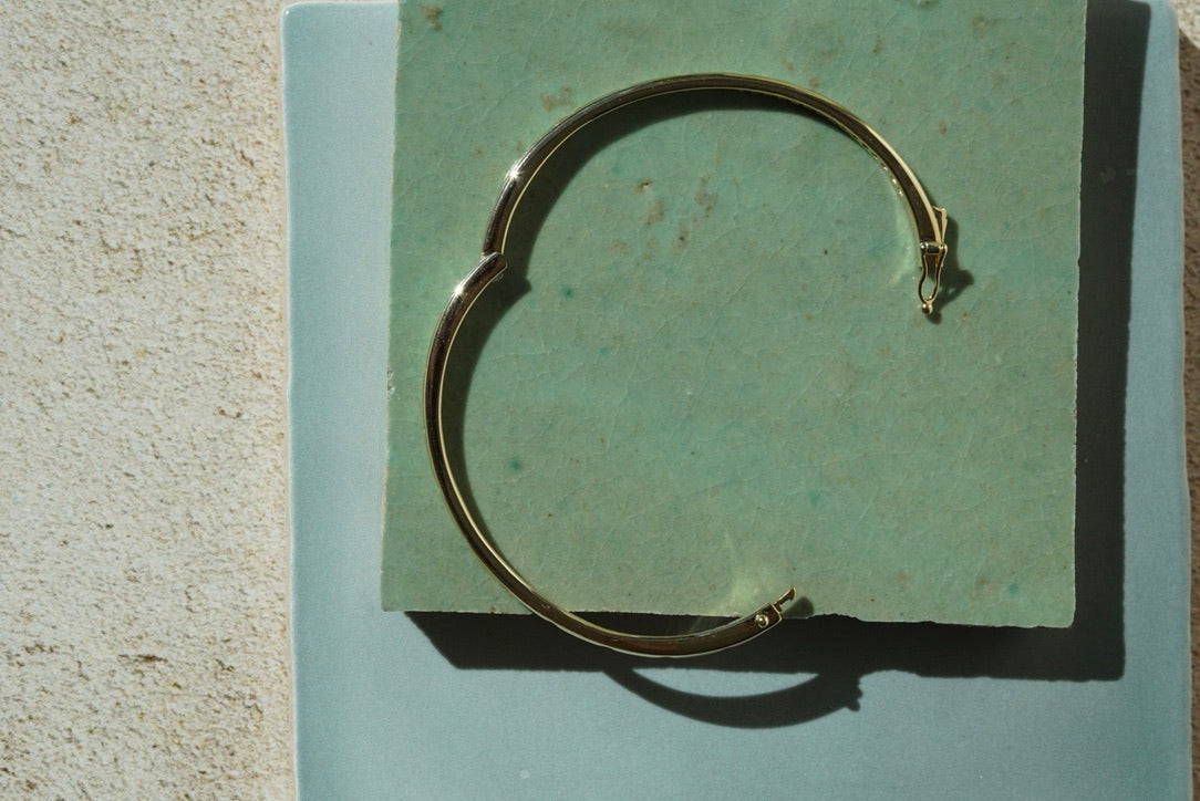 TAJ Hinged Cuff Bracelet with Diamond Bezel