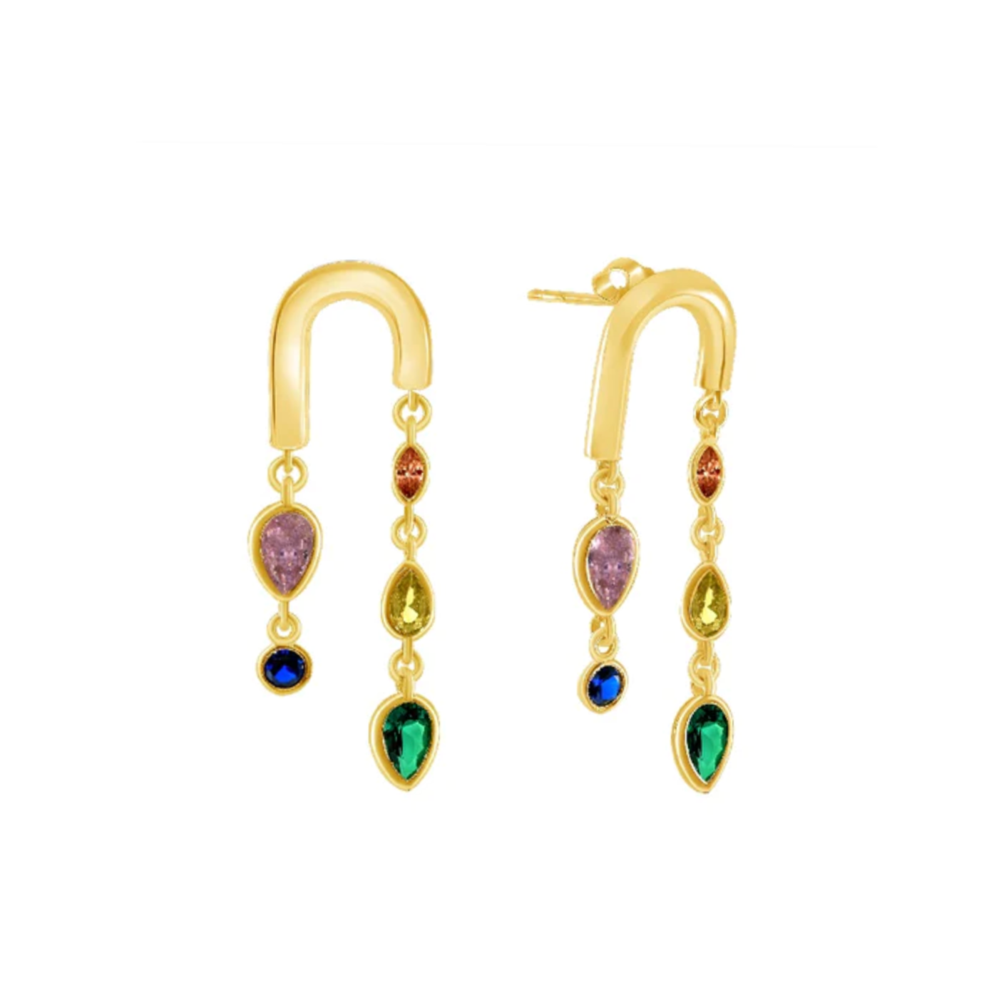 PICASSO Dangle Multi Color Crystal Earrings