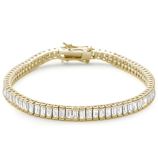 REMI Crystal Baguette Tennis Bracelet Gold Plated