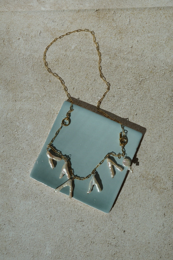 CHARLIE Keshi Pearl Link Chain Convertible Necklace