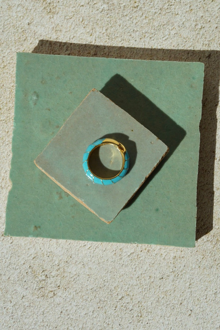 CANNES Ring Enamel Turquoise