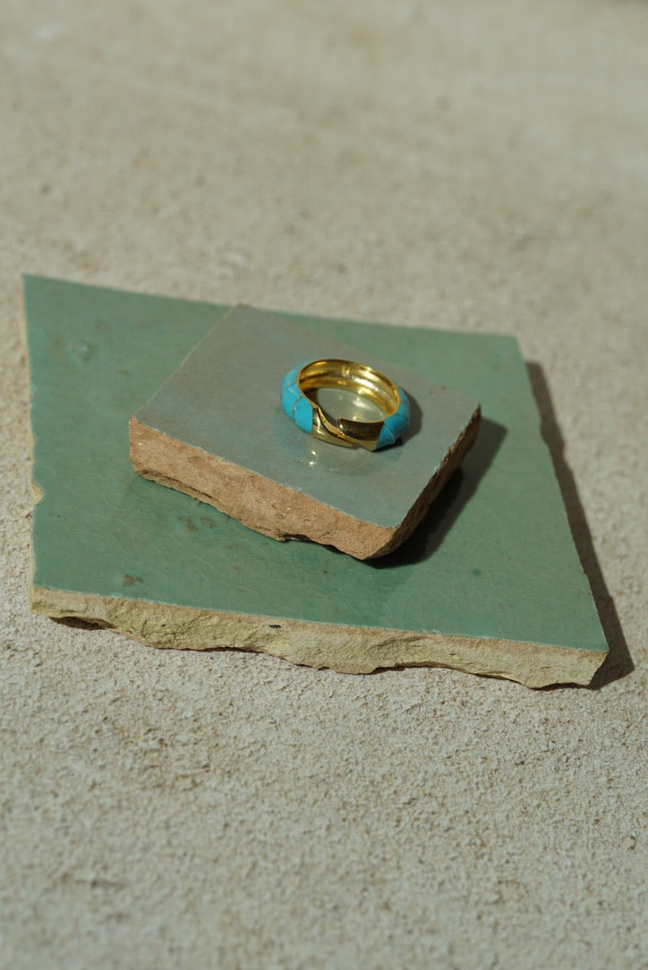 CANNES Ring Enamel Turquoise