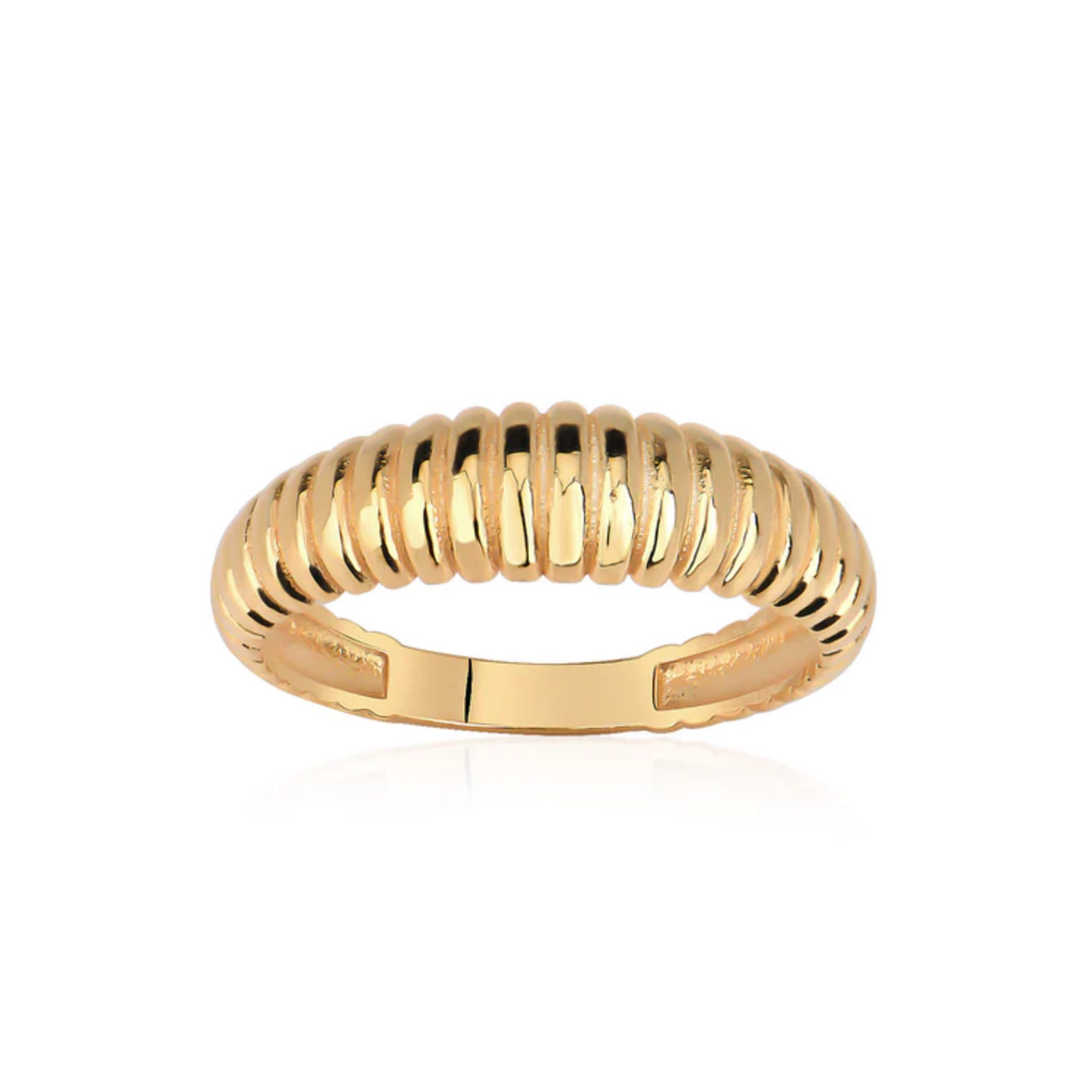 MAUDE Ridged Gold Vermeil Stacking Ring