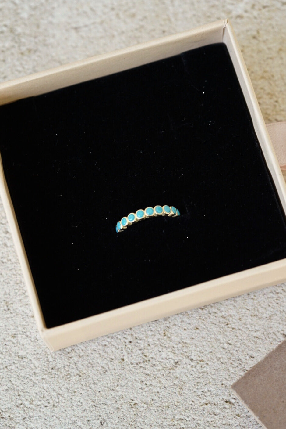 MARIN Turquoise Bezel Vermeil Stacking Ring