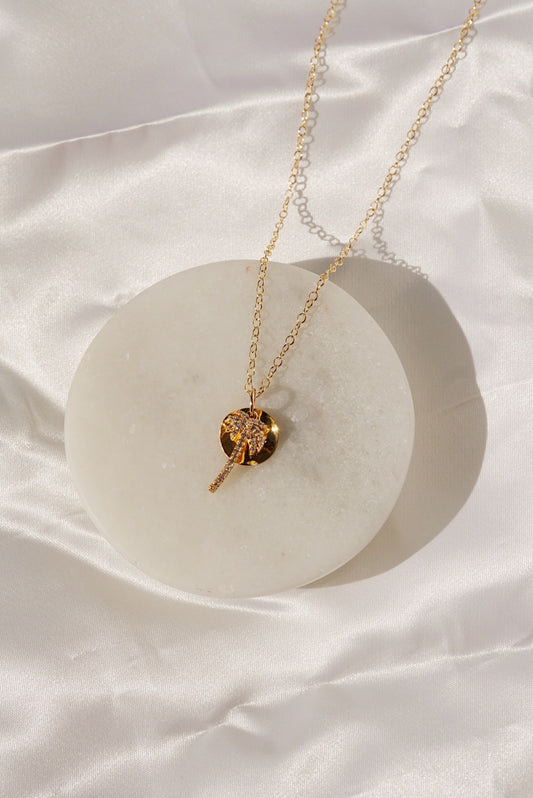 ISLA Palm Tree Charm Gold Filled Necklace