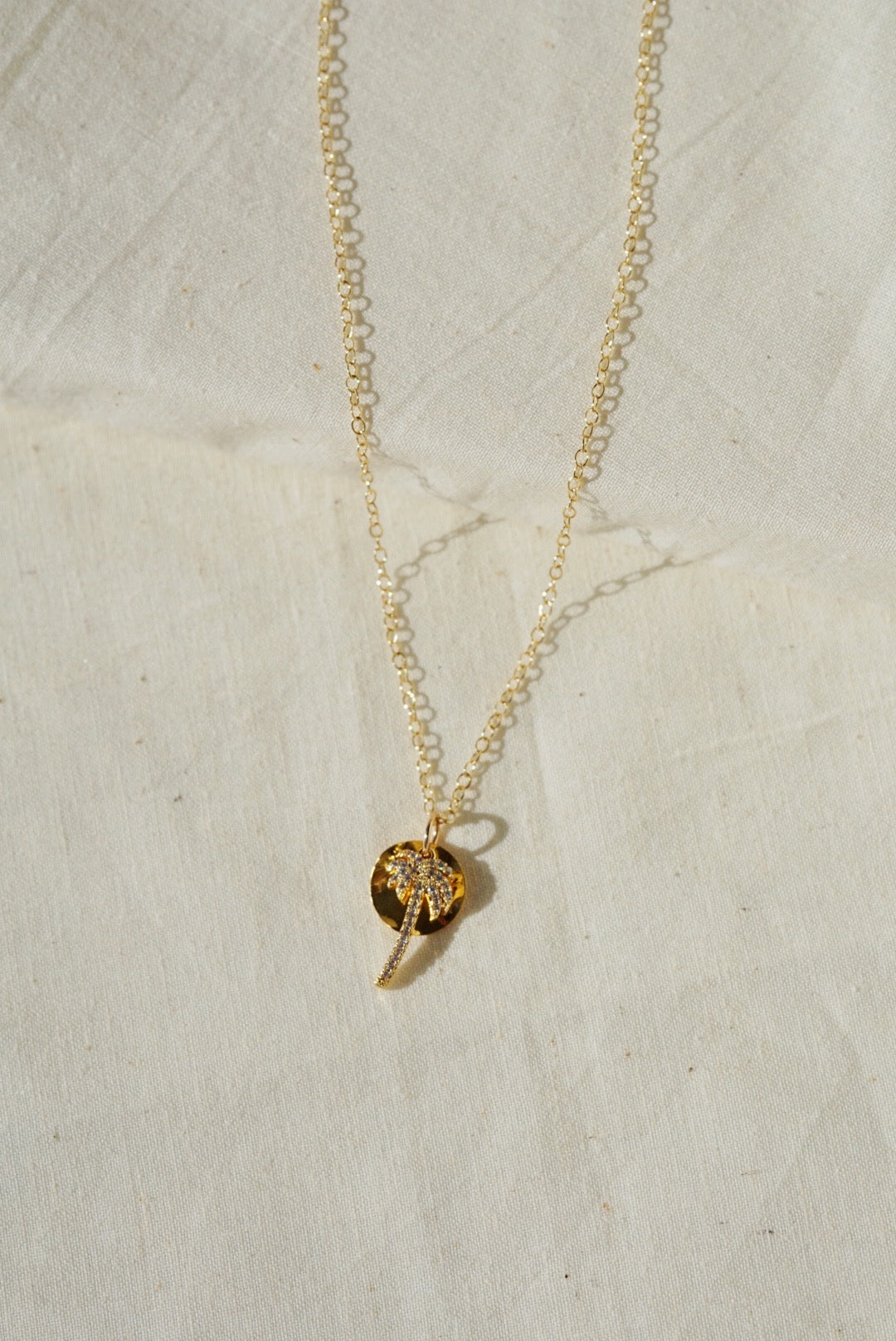 ISLA Palm Tree Charm Gold Filled Necklace