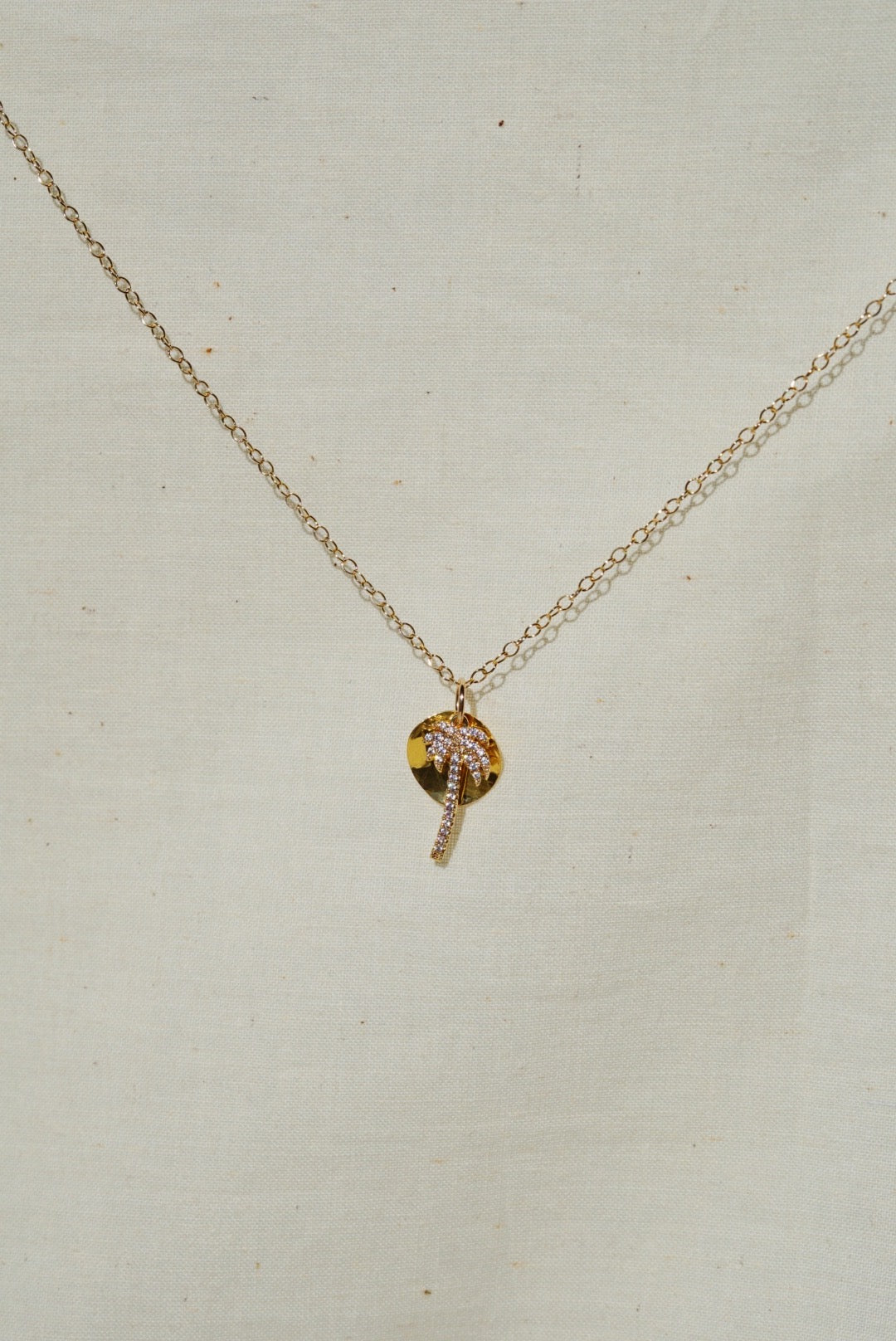 ISLA Palm Tree Charm Gold Filled Necklace