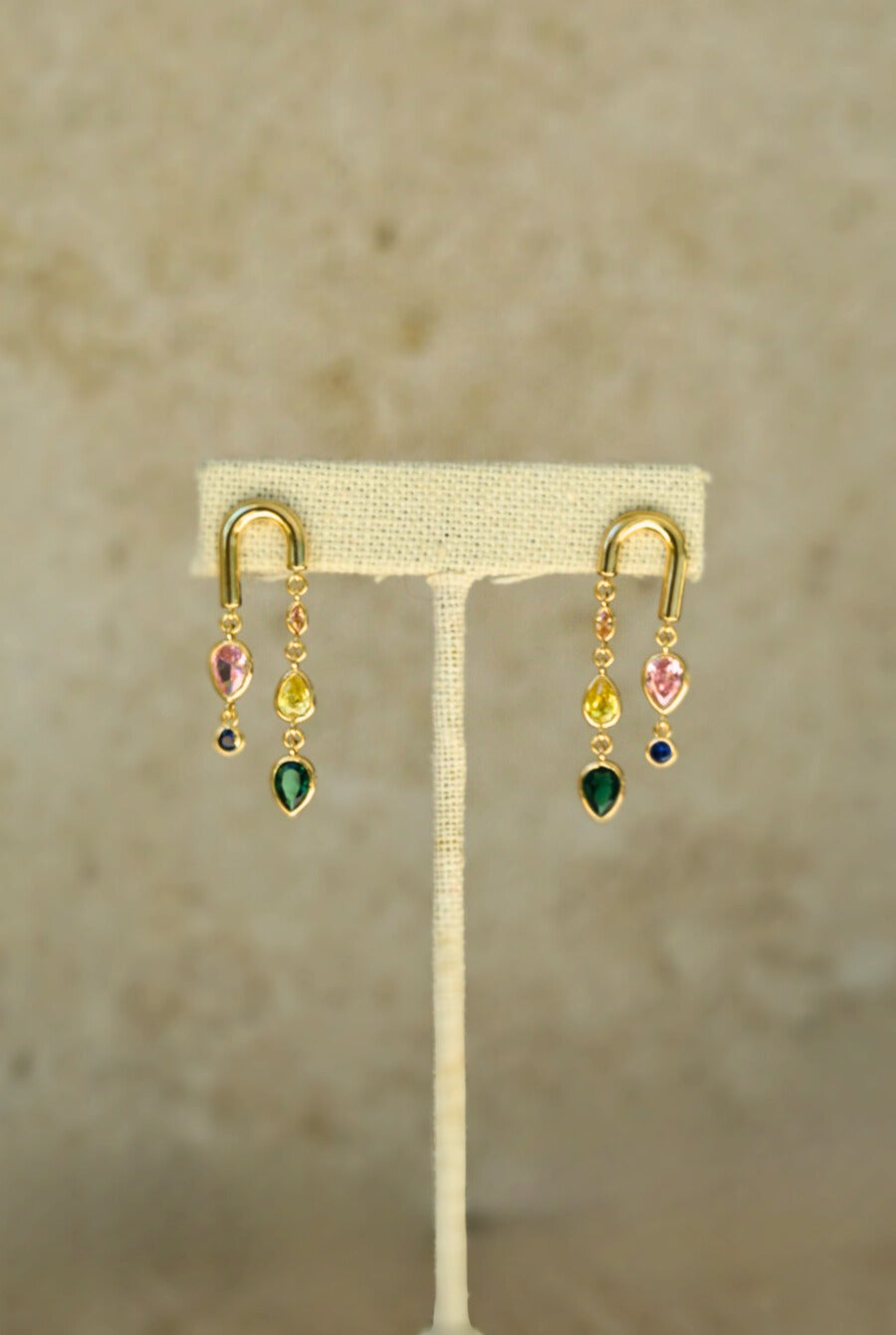 PICASSO Dangle Multi Color Crystal Earrings