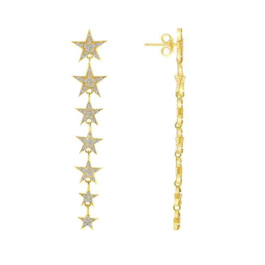 ELARA Star Drop Earrings Gold