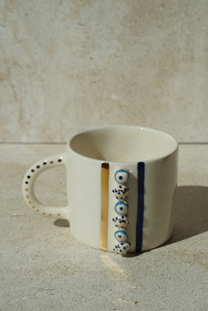 MATI Striped Evil Eye Handmade Ceramic Mug