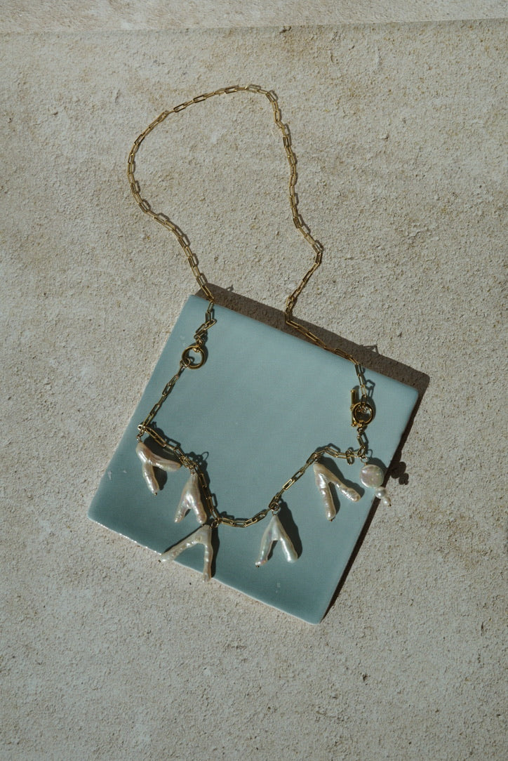 CHARLIE Keshi Pearl Link Chain Convertible Necklace