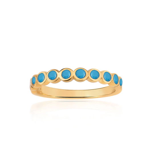 MARIN Turquoise Bezel Vermeil Stacking Ring
