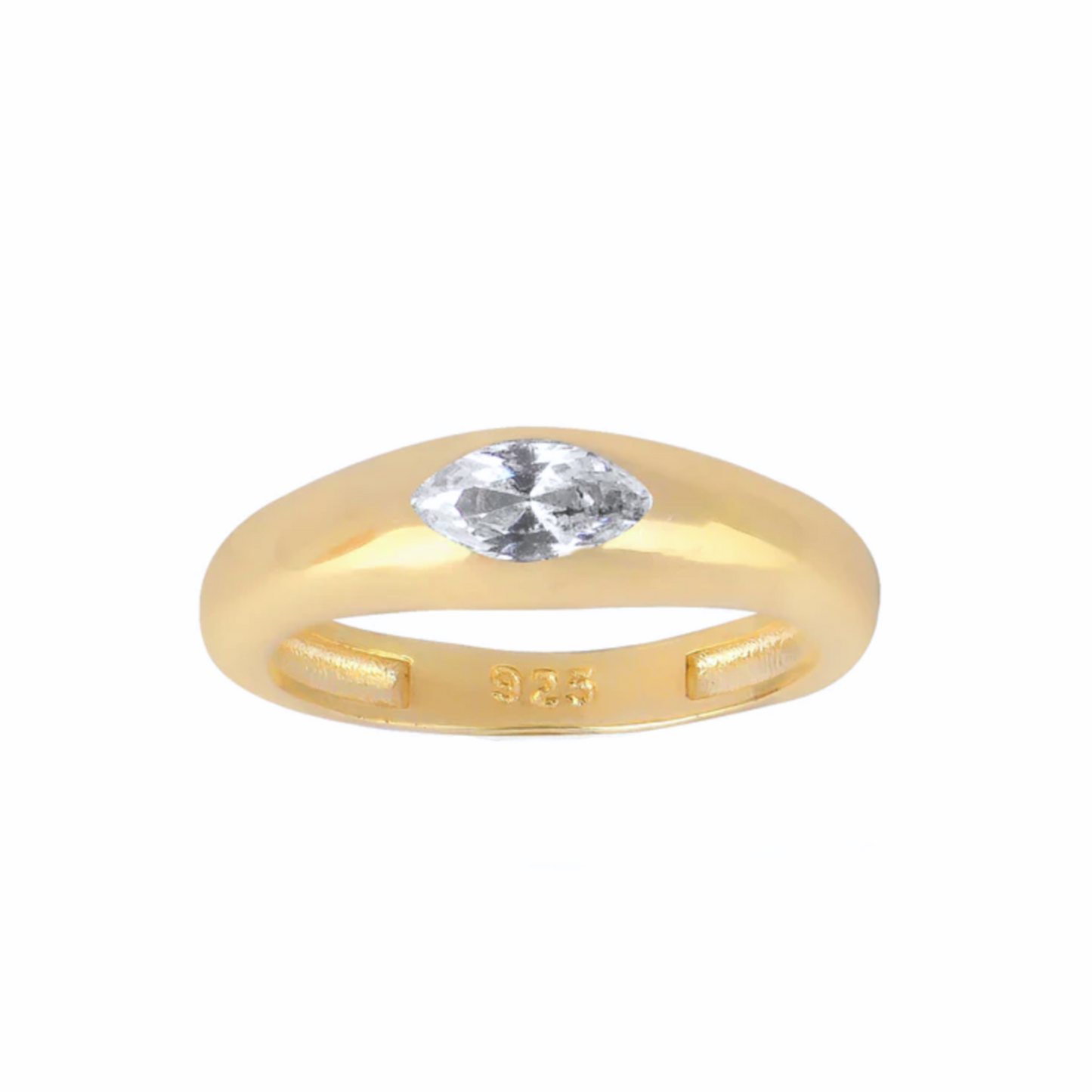 MONET Crystal Marquis Dome Ring Gold