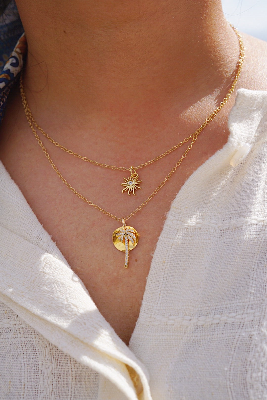 ISLA Palm Tree Charm Gold Filled Necklace