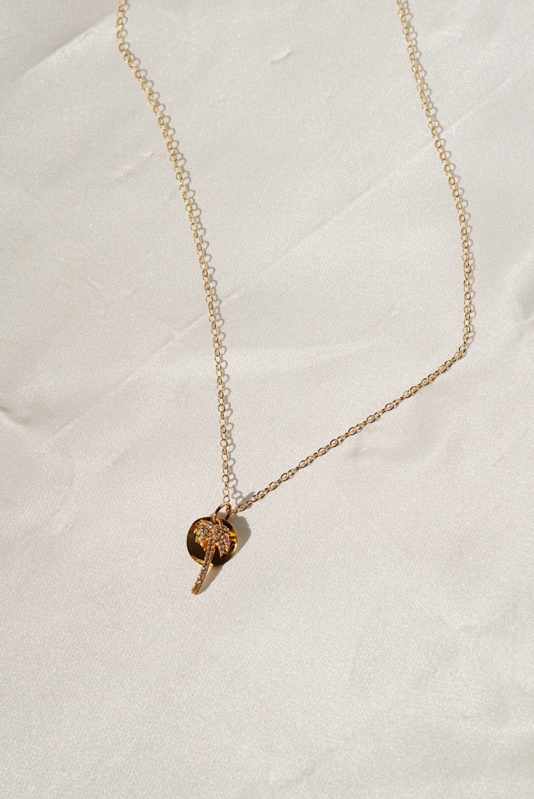 ISLA Palm Tree Charm Gold Filled Necklace