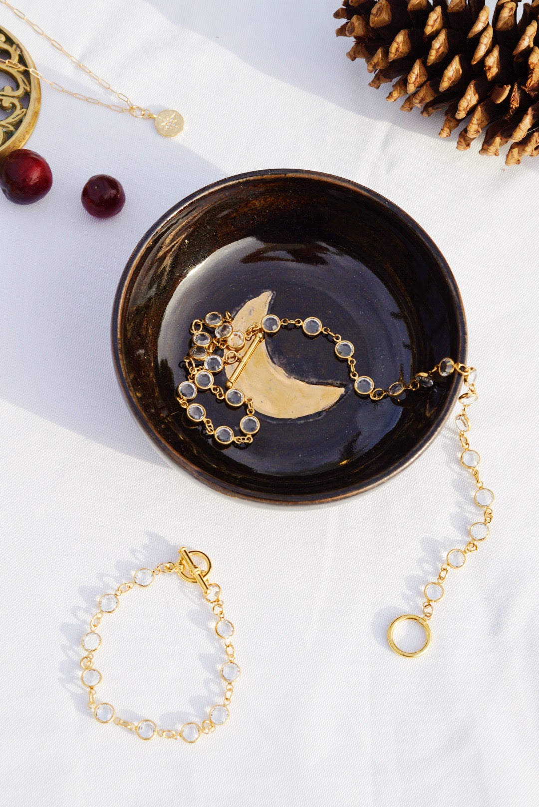 LUNA Celestial Jewelry Dish (Fatima's Clay Collaboration) Black